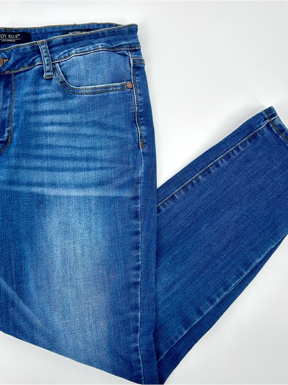 Judy Blue Straight Leg Jeans Mid Rise Stretch Relaxed Fit Denim